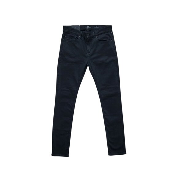7 For All Mankind Paxtyn Comfort Luxe Skinny Jeans in Black Onyx Men's Size 32 - Picture 1 of 8